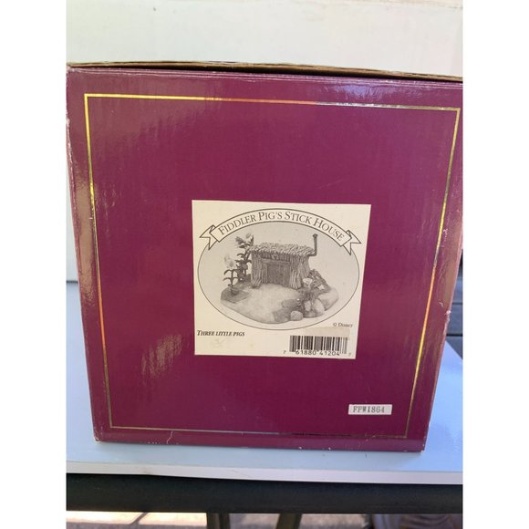 Disney WDCC Enchanted Places Three Little Pigs Fiddler Pig Stick House w/ Box - Picture 8 of 9